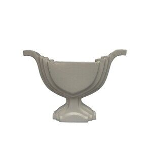 Global Views Matte White Ceramic Flat Vase Modern Architectural Design 9” Tall